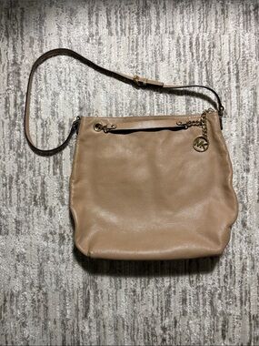 Michael Kors Tan Pebbled Leather Shoulder Hobo Bag